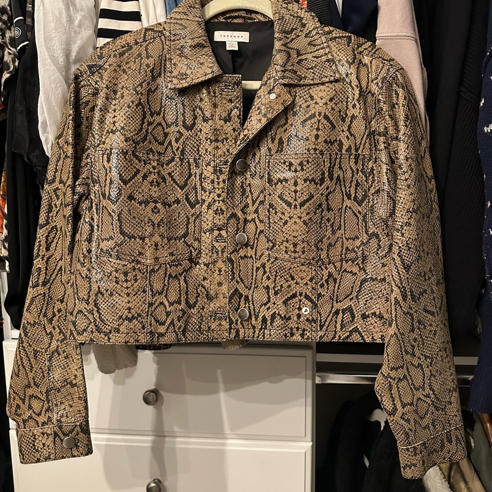 Topshop Women's Snake Print Jacket